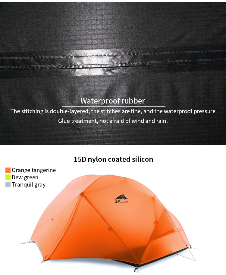 Cheap Goat Tents 3F UL GEAR 2 Person Camping Tent Ultralight Kamp Tents tenda tente barraca de acampamento Tents 